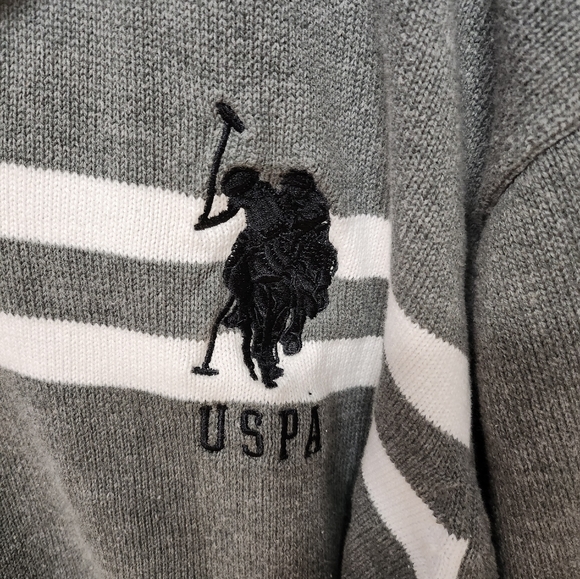 U.S. Polo Assocation quarter zip sweater with logo, size 2XL - Picture 2 of 4